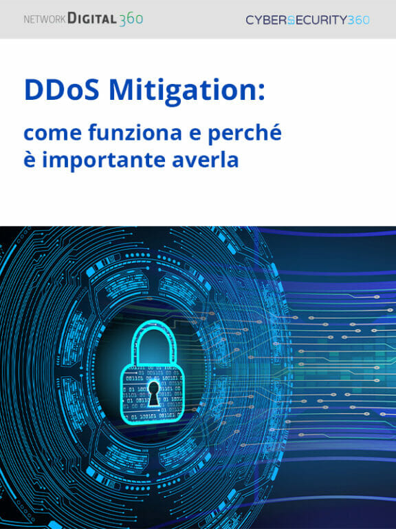 Immagine del whitepaper: Mitigazione DDoS: una guida per contrastare efficacemente il Distributed Denial of Service